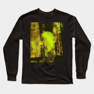 Portrait, digital collage and special processing. Masterpiece. Man looking to car window, reflection. Summer. Bright, evening. Long Sleeve T-Shirt